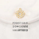Brass Zircon Round Charms Pendants for Jewelry Making