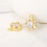 Brass Zircon Round Charms Pendants Necklace Bracelet Earring DIY