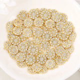 Brass Zircon Round Charms Pendants for Jewelry Making