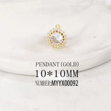 Brass Zircon Round Charms Pendant Necklace Bracelet Earring Diy Jewelry