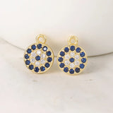 Brass & Zircon Round Charms Pendants DIY Jewelry Accessories