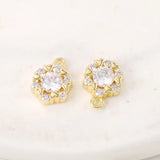 Brass Zircon Round Charms Pendants Necklace Bracelet Earring DIY