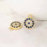 Brass & Zircon Round Charms Pendants DIY Jewelry Accessories