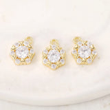 Brass Zircon Round Charms Pendants Necklace Bracelet Earring DIY