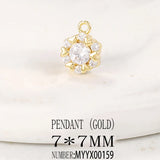 Brass Zircon Round Charms Pendants Necklace Bracelet Earring DIY