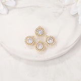 Brass Zircon Round Charms Pendant Necklace Bracelet Earring Diy Jewelry