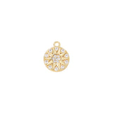 Brass Zircon Round Charms Pendants for Jewelry Making