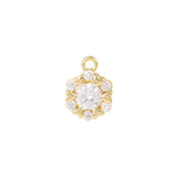 Brass Zircon Round Charms Pendants Necklace Bracelet Earring DIY