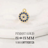 Brass & Zircon Round Charms Pendants DIY Jewelry Accessories