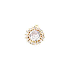 Brass Zircon Round Charms Pendant Necklace Bracelet Earring Diy Jewelry