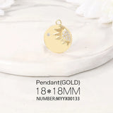 Brass Zircon Round Charms Pendants Necklace Bracelet Earring DIY Jewelry