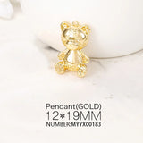 Brass Bear Charms Pendants for DIY Jewelry Making