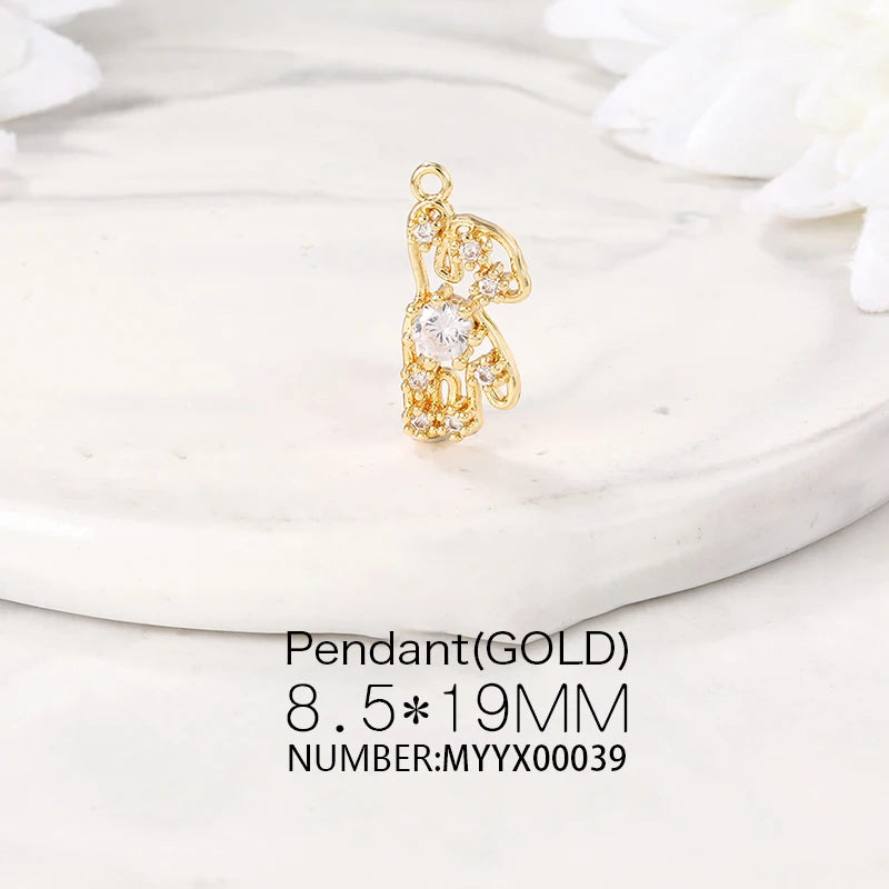 Brass Bear Charms Pendants for Jewelry Making