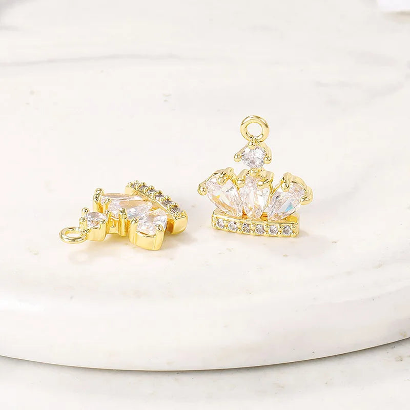 Brass Crown Charms Pendants for Jewelry Making