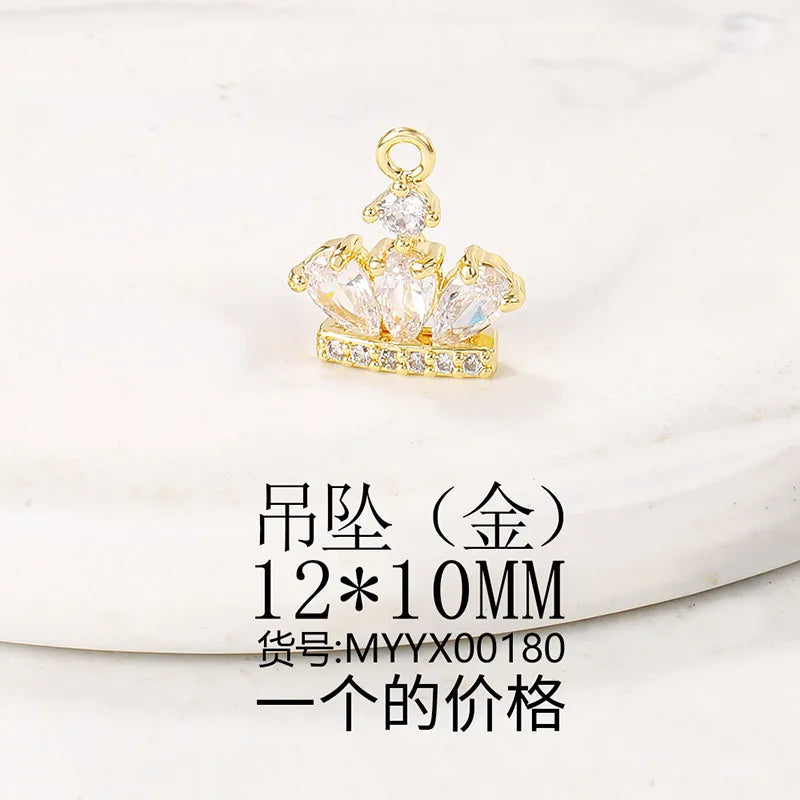 Brass Crown Charms Pendants for Jewelry Making