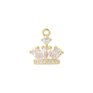 Brass Crown Charms Pendants for Jewelry Making