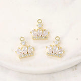 Brass Crown Charms Pendants for Jewelry Making