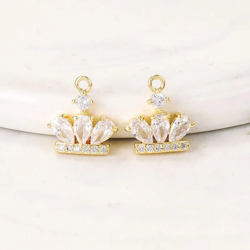 Brass Crown Charms Pendants for Jewelry Making