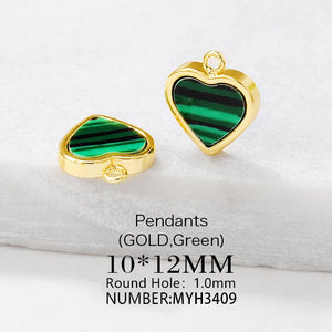 Brass Heart Charms Pendants Necklace and Bracelet Earring Diy Jewelry
