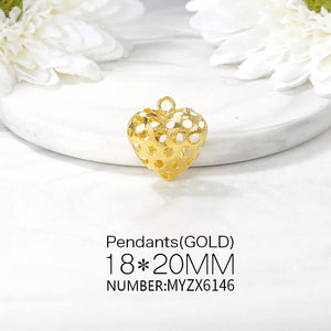 Brass Heart Charms Pendants Necklace Bracelet Earring Diy Jewelry Making