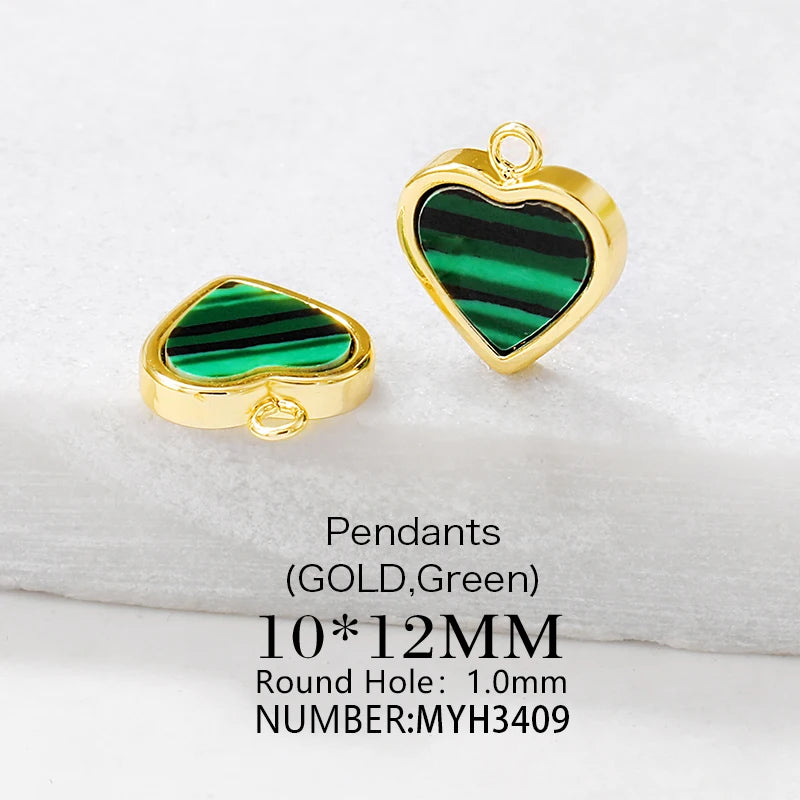 Brass Heart Charms Pendants Necklace and Bracelet Earring Diy Jewelry