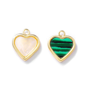 Brass Heart Charms Pendants Necklace and Bracelet Earring Diy Jewelry