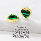 Brass Heart Charms Pendants Necklace and Bracelet Earring Diy Jewelry