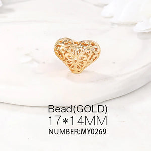 Brass Heart Loose Beads Necklace Bracelet Jewelry Making Supplies