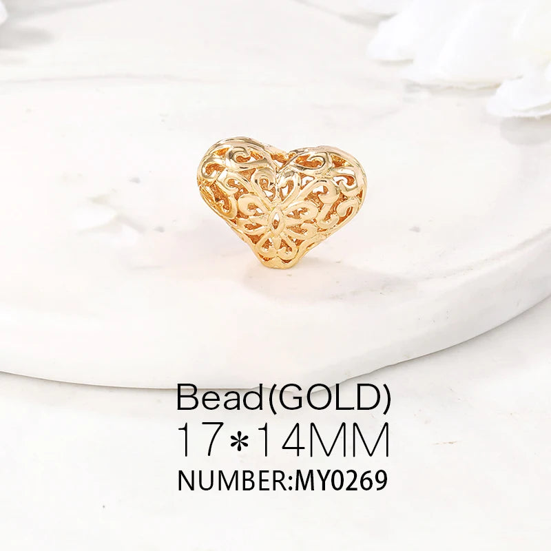 Brass Heart Loose Beads Necklace Bracelet Jewelry Making Supplies