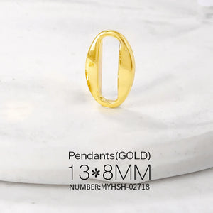 Brass Oval Charms Pendants DIY Jewelry Making Supplies