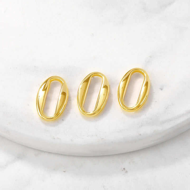 Brass Oval Charms Pendants DIY Jewelry Making Supplies