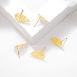 Brass Oval Stud Earrings, S925 Silver Pin, Jewelry Making Supplies