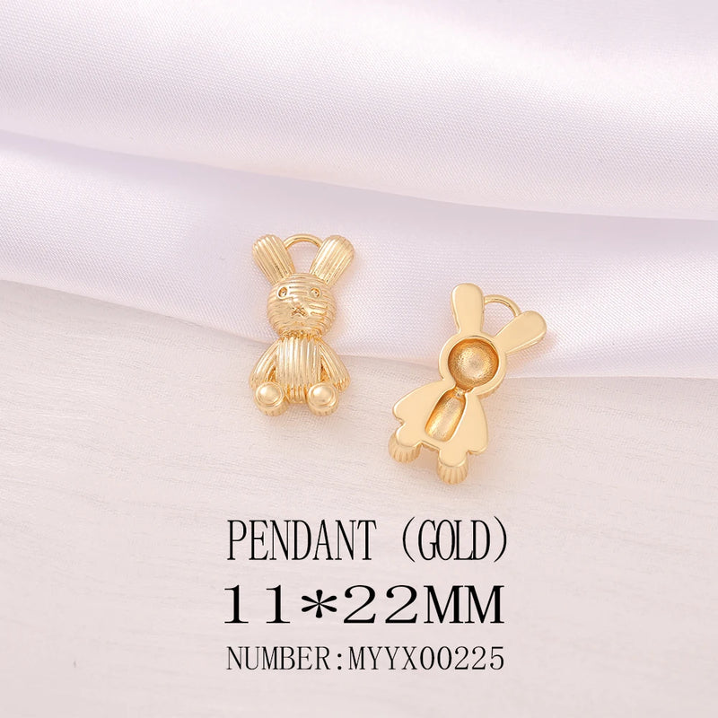 Brass Rabbit Charms Pendants for Jewelry Making
