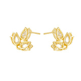 Brass Rose Stud Earrings S925 SLIVER PIN DIY Jewelry Making