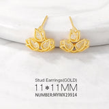 Brass Rose Stud Earrings S925 SLIVER PIN DIY Jewelry Making