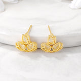 Brass Rose Stud Earrings S925 SLIVER PIN DIY Jewelry Making