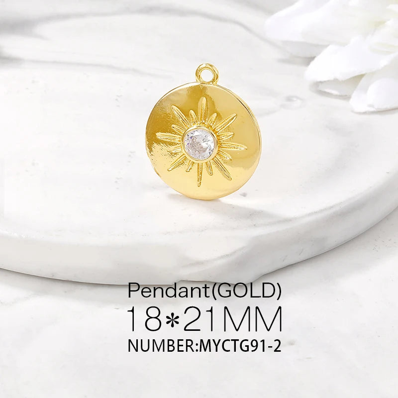 Brass Round Charms Pendants for Jewelry Making