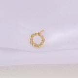 Brass Round Stud Earrings S925 Silver Pin Jewelry DIY