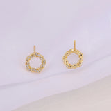 Brass Round Stud Earrings S925 Silver Pin Jewelry DIY