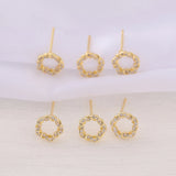 Brass Round Stud Earrings S925 Silver Pin Jewelry DIY