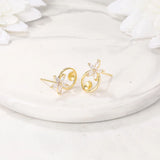 Brass Star Stud Earrings S925 Silver Pin Jewelry Making Supplies