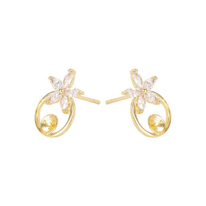 Brass Star Stud Earrings S925 Silver Pin Jewelry Making Supplies