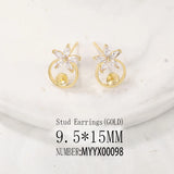Brass Star Stud Earrings S925 Silver Pin Jewelry Making Supplies