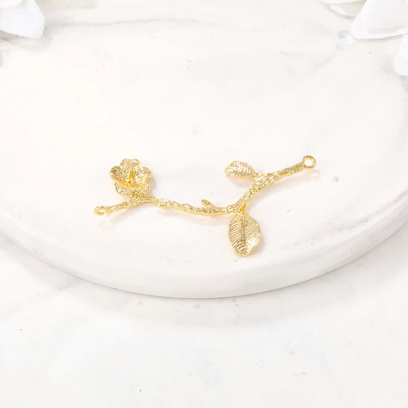 Brass Twig Charms Pendants Necklace Bracelet Earring DIY Jewelry Making Supplies