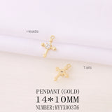 Brass Zircon Cross Charms Pendant Necklace Bracelet Earring Diy Jewelry