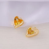 Brass Zircon Heart Charms Necklace Bracelet Earring Diy Jewelry Accessories