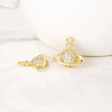 Brass Zircon Planet Charms Necklace Bracelet Earring DIY Jewelry