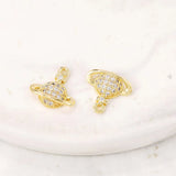 Brass Zircon Planet Charms Necklace Bracelet Earring DIY Jewelry