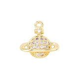 Brass Zircon Planet Charms Necklace Bracelet Earring DIY Jewelry