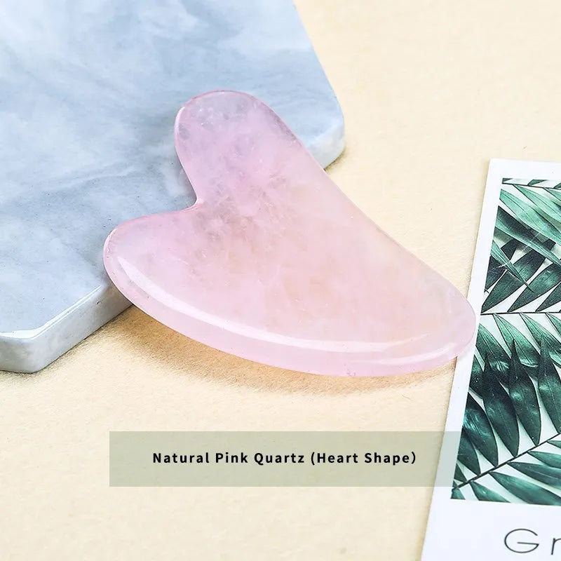 Rose Quartz Jade GuaSha Scraping Board Massage Tool